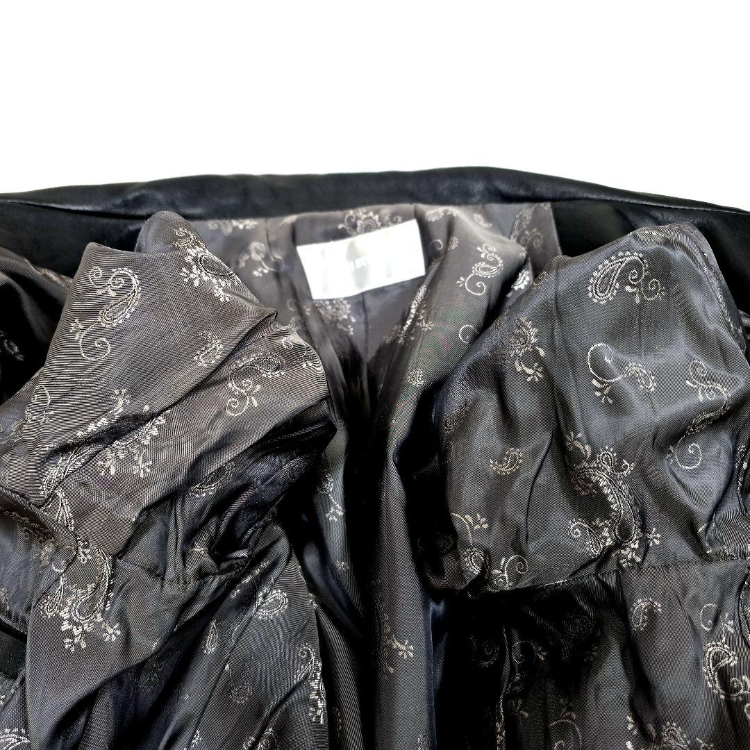 希少 ハイストリート レザージャケット シープスキン ペイズリー 本革 黒 S