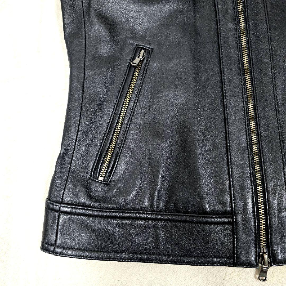 希少 ハイストリート レザージャケット シープスキン ペイズリー 本革 黒 S