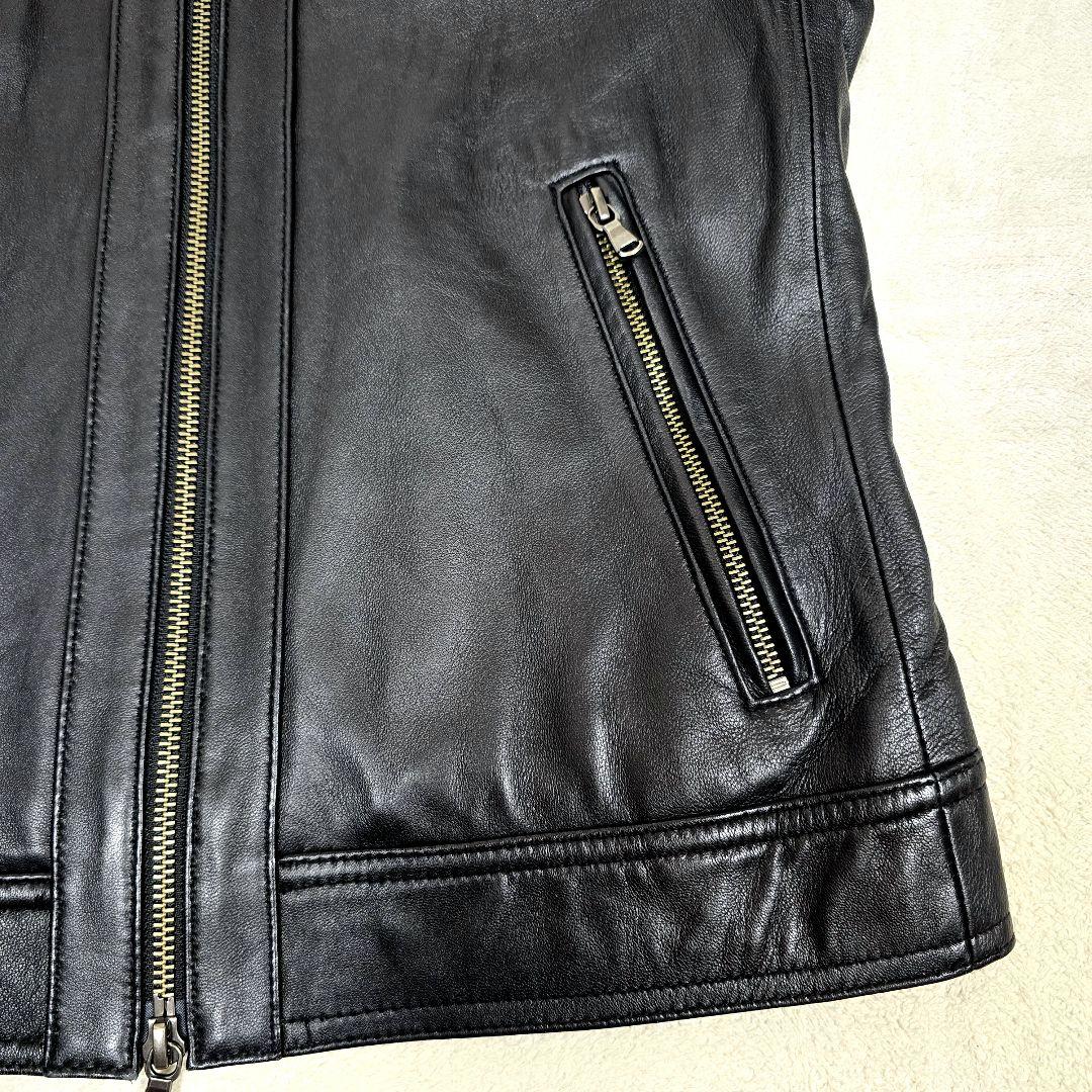 希少 ハイストリート レザージャケット シープスキン ペイズリー 本革 黒 S