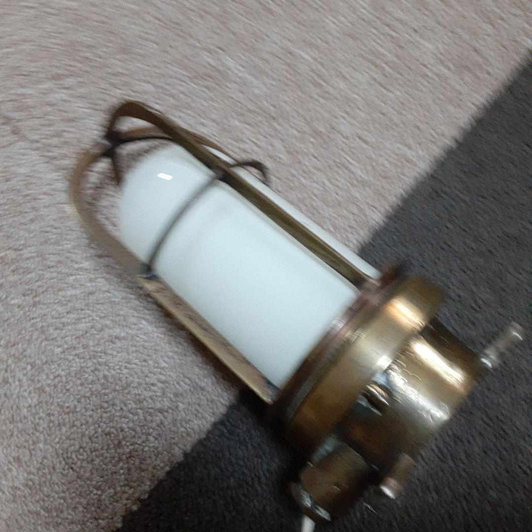 古い点灯マリンランプ/真鍮ハリケーンデッキ/船舶照明甲板ランタン/気泡ガラスホヤ