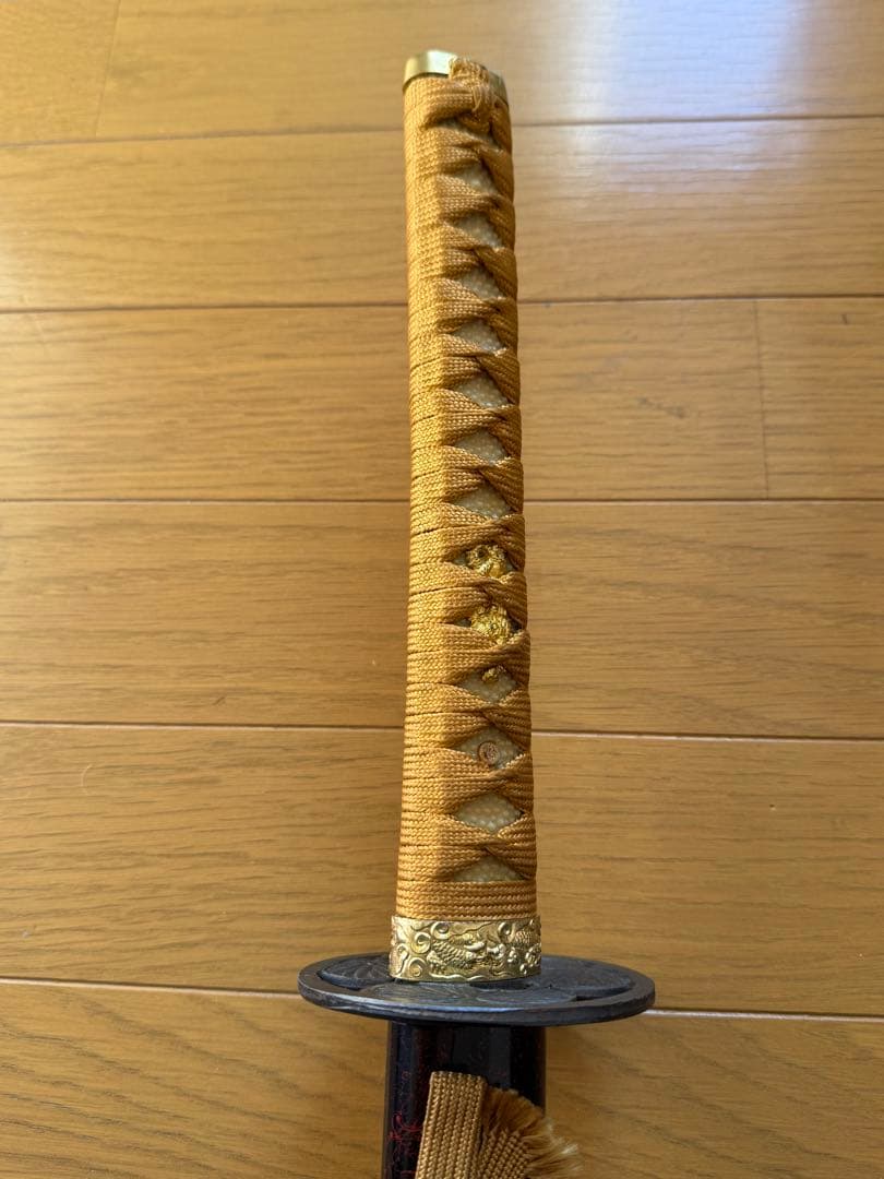 日本刀 2本セット 黒と金 亀甲模様 模造刀