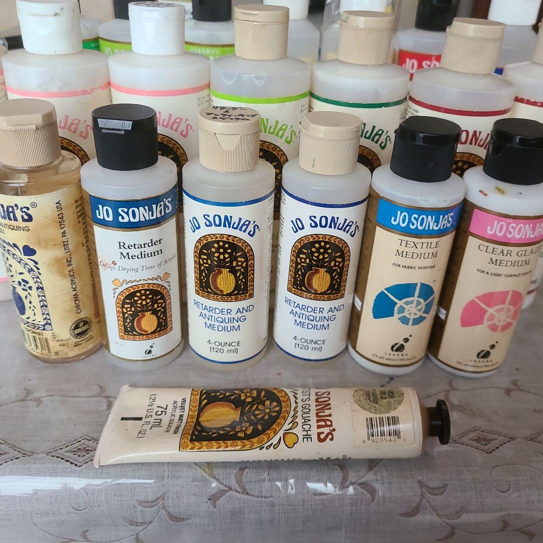 Jo Sonja's トールペイント　アクリルメディウム他28本セット+おまけ