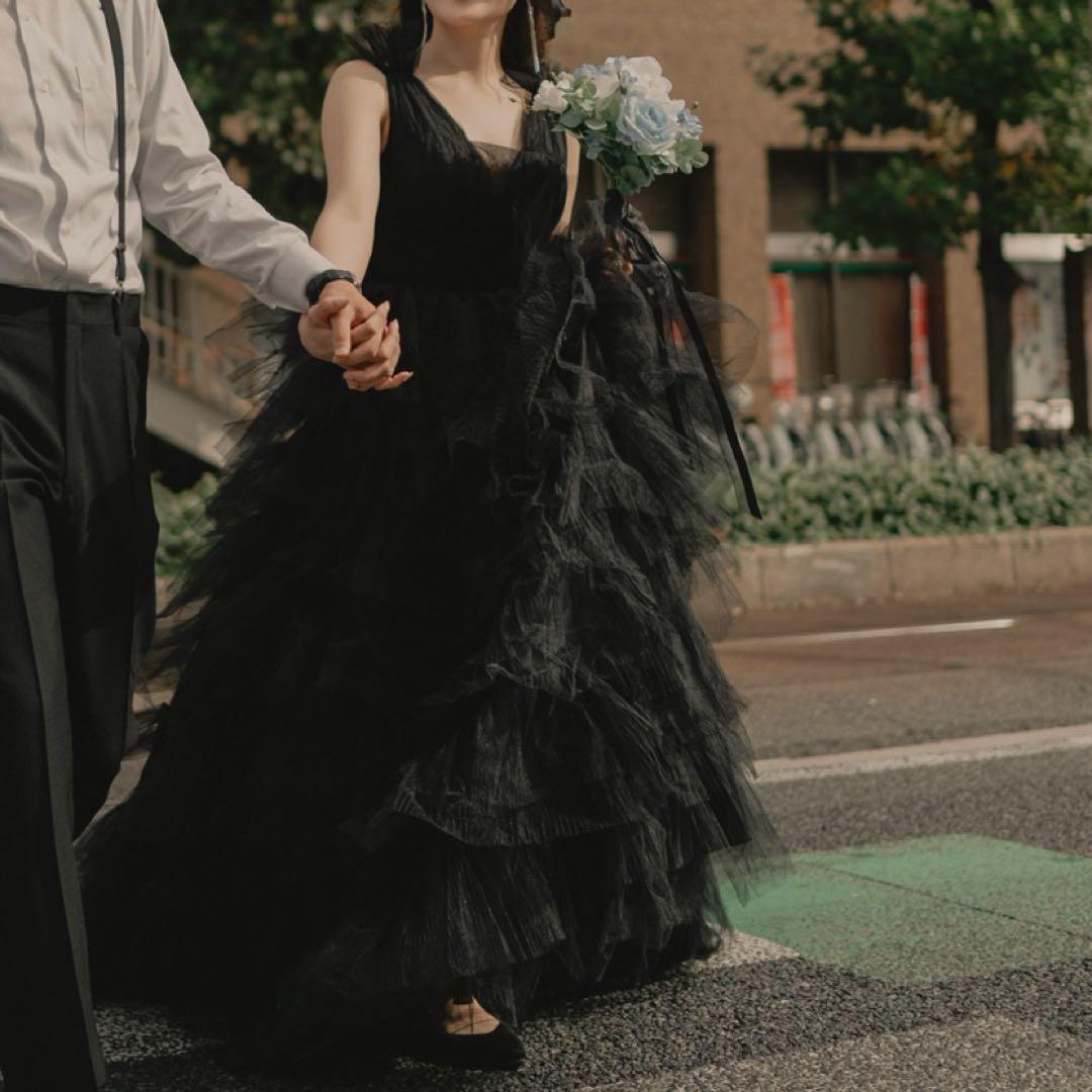 前撮り黒ドレス