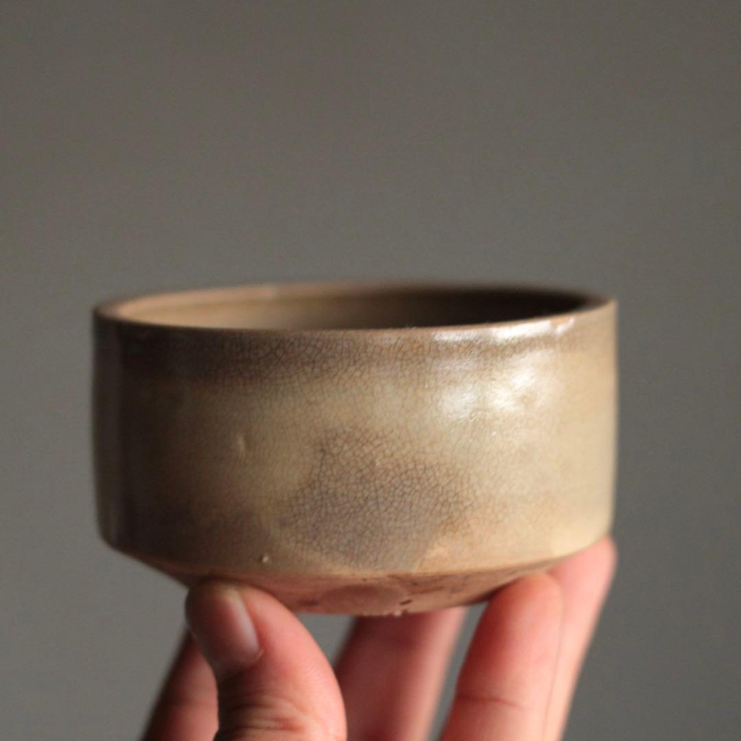 煙の出た 瀬戸 灰釉 野香炉 半筒碗 古美術 古道具 アンティーク