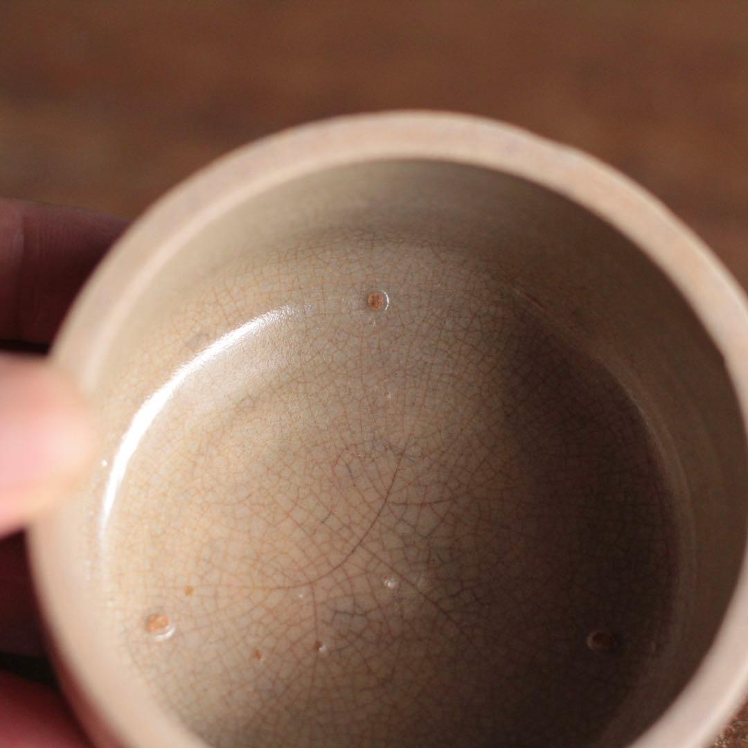 煙の出た 瀬戸 灰釉 野香炉 半筒碗 古美術 古道具 アンティーク