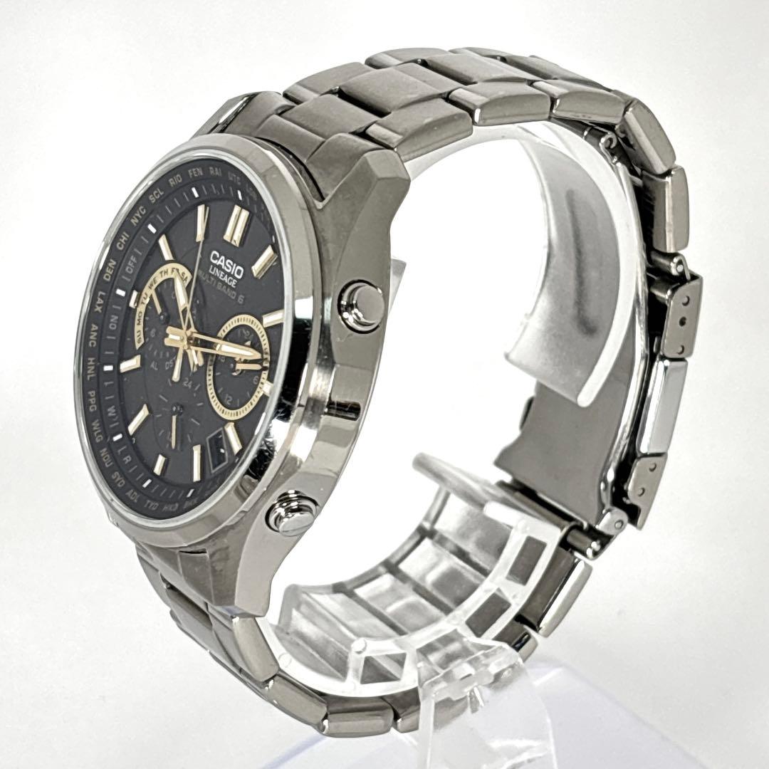 【稼働 付属品】美品 カシオ メンズ腕時計 クロノグラフ LENEAGE