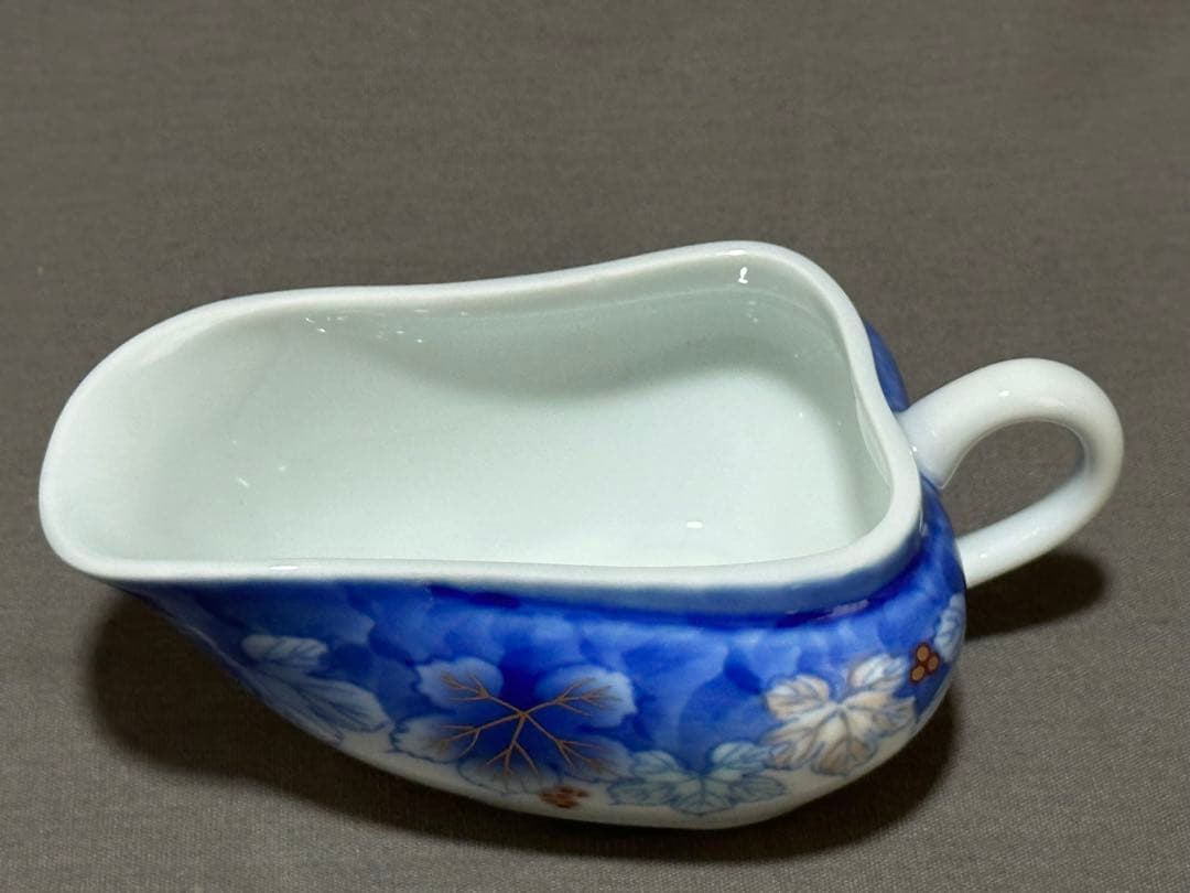 有田焼 深川製磁 染錦葡萄 茶器揃（急須、蓋付き湯呑み，湯冷まし）