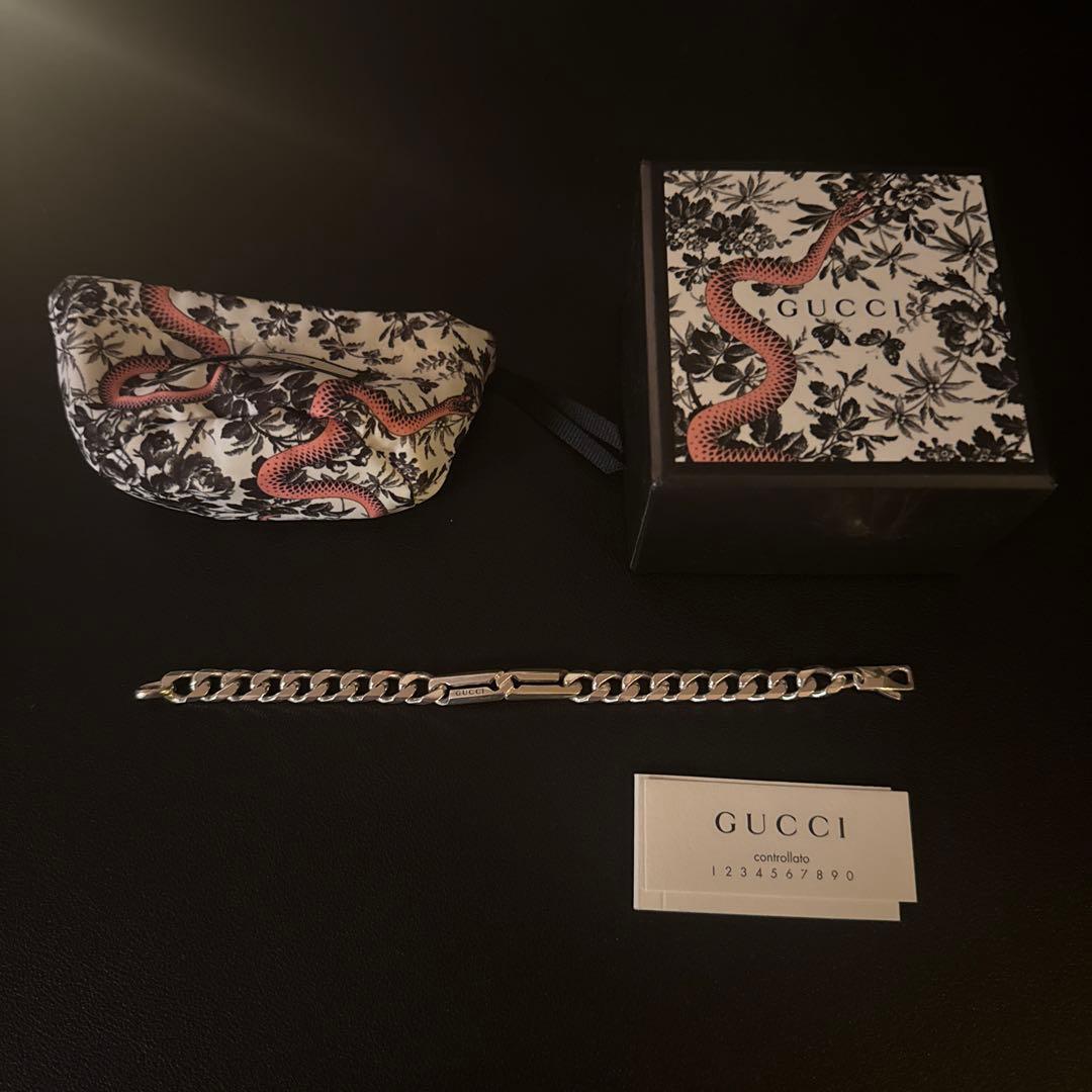 【美品】GUCCI シルバーチェーンブレスレット
