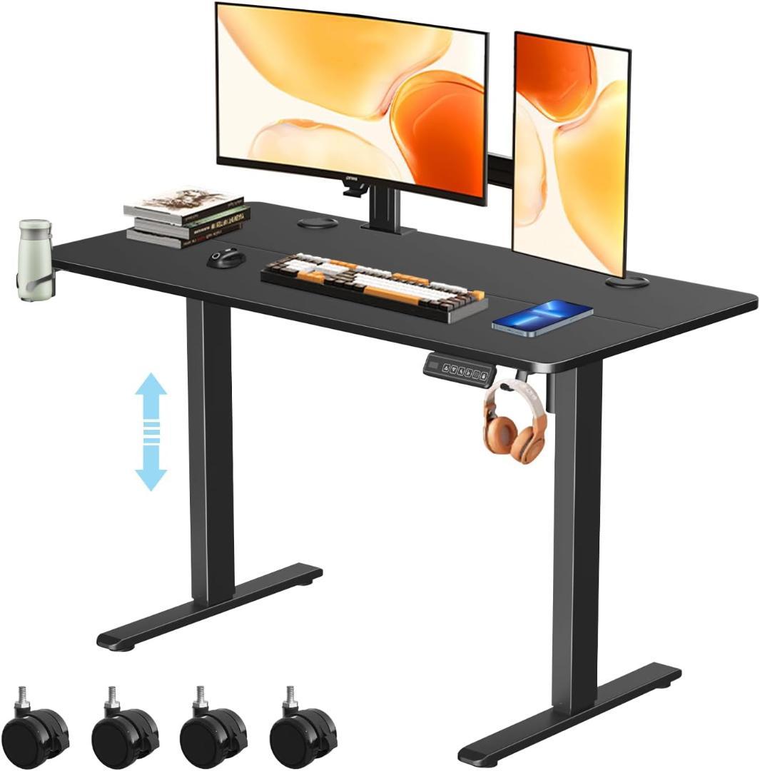 電動昇降デスク ブラック 120cm x 60cm x 73-118cm 新品
