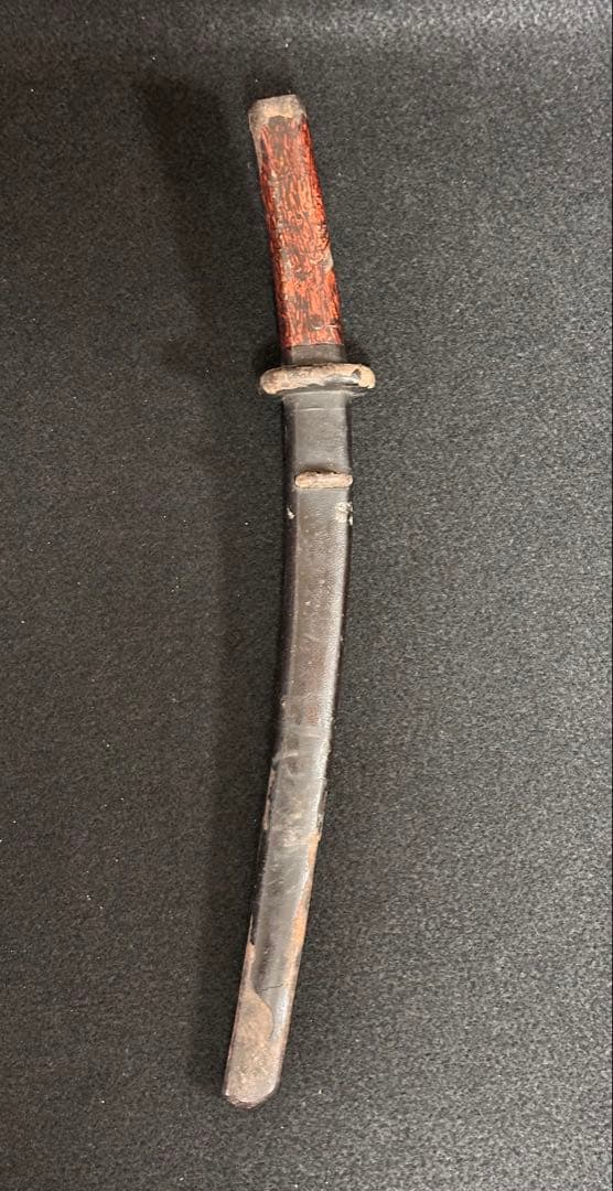 兜割 鉢割 全長約34㎝ 鍔 重さ約706ｇ 鉄地　十手 軍配 鎧 甲冑 武具