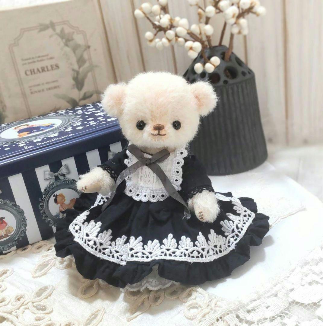 ユ*リ様 ハンドメイド テディベア ラティニティアルパカ ローズ色 ゴスロリ系