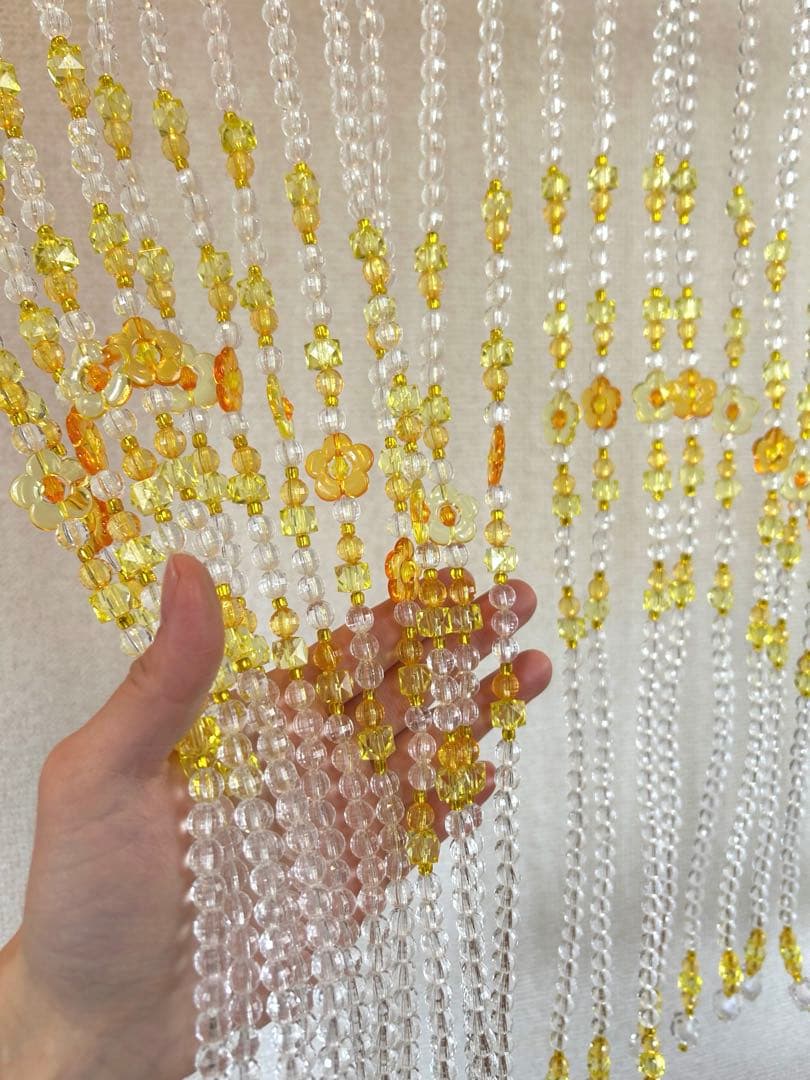 Tamaのれん　ビーズのれん　ビーズカーテン　フラワービーズのれん　珠のれん