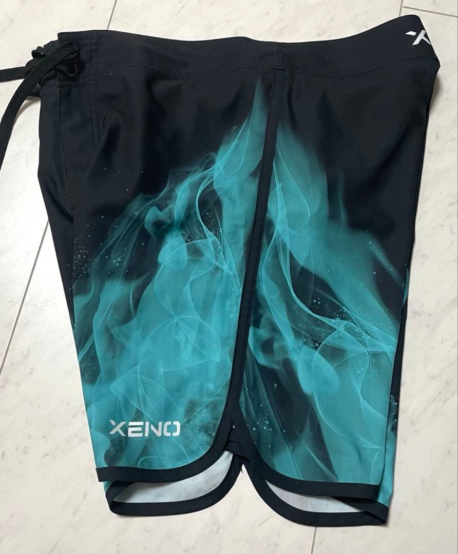 XENO サーフパンツ FLAME BLACK BLUE Lサイズ