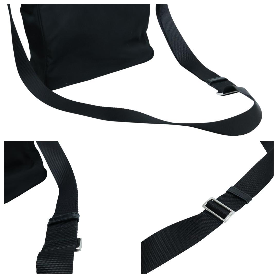 美品 PRADA プラダ ショルダーバッグ 3角プレート 白タグ ブラック