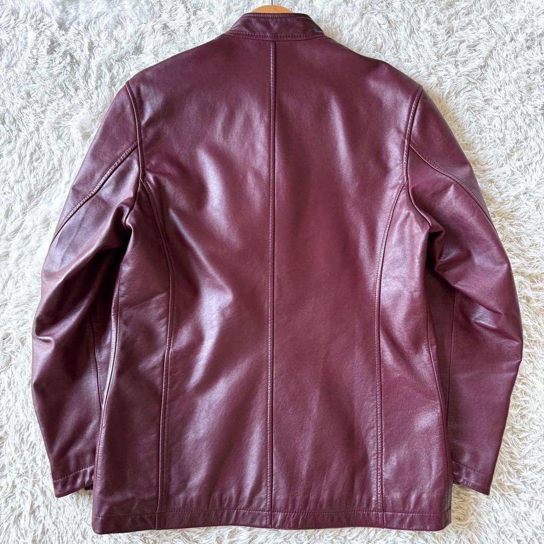 超希少色ボルドー！　ポールスミス　シングル　ライダースジャケット　牛革　M 赤