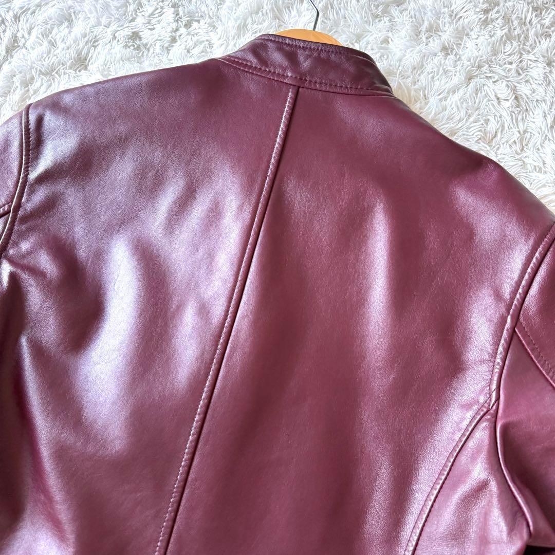 超希少色ボルドー！　ポールスミス　シングル　ライダースジャケット　牛革　M 赤