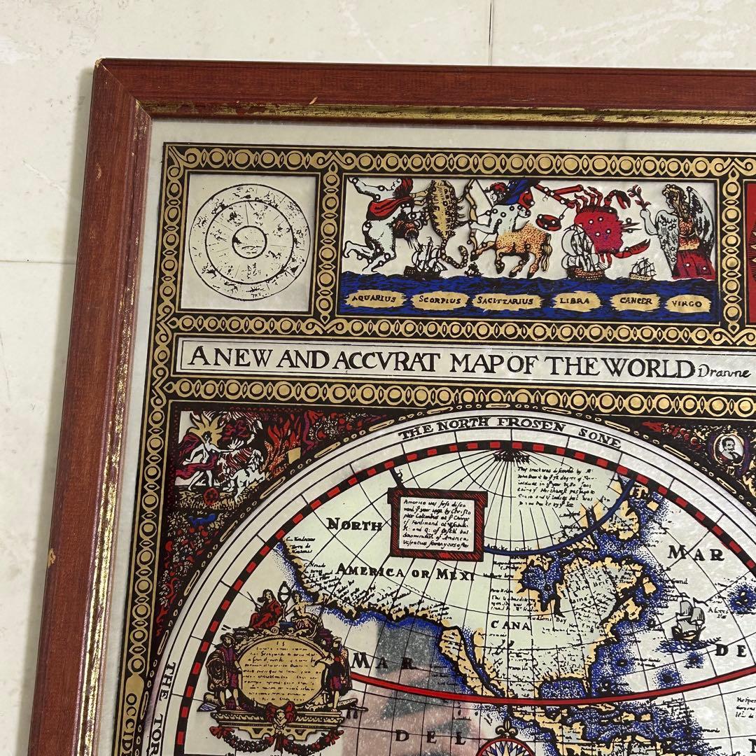 英国製 ビンテージ MERIDES パブミラー 鏡 レトロ　アンティーク