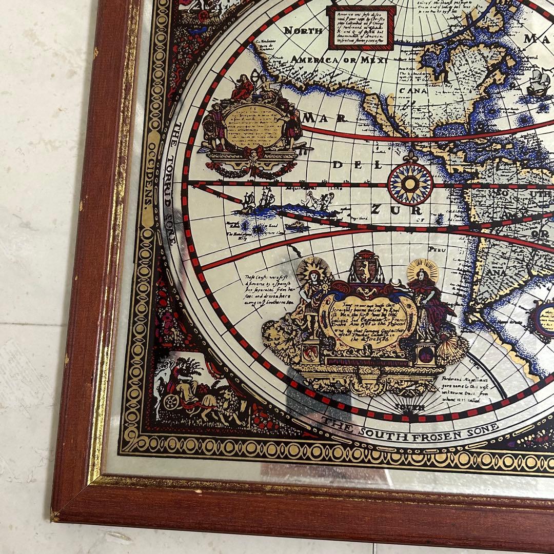 英国製 ビンテージ MERIDES パブミラー 鏡 レトロ　アンティーク