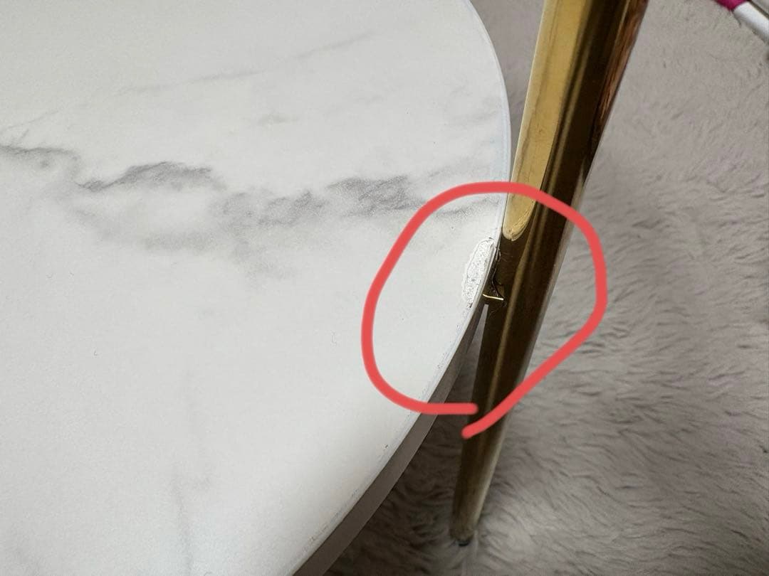 Franc franc　レガートコーヒーテーブルS ゴールド×マーブル　75cm