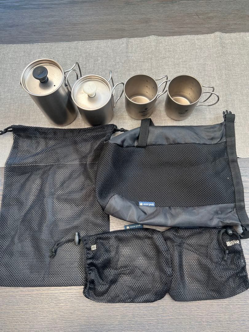 未使用保管品廃盤品・貴重な新品 チタンカフェラテセット スノーピーク