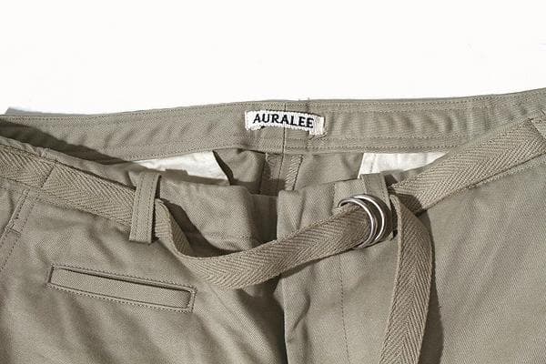 オーラリー WASHED FINX CHINO BELTED PANTS