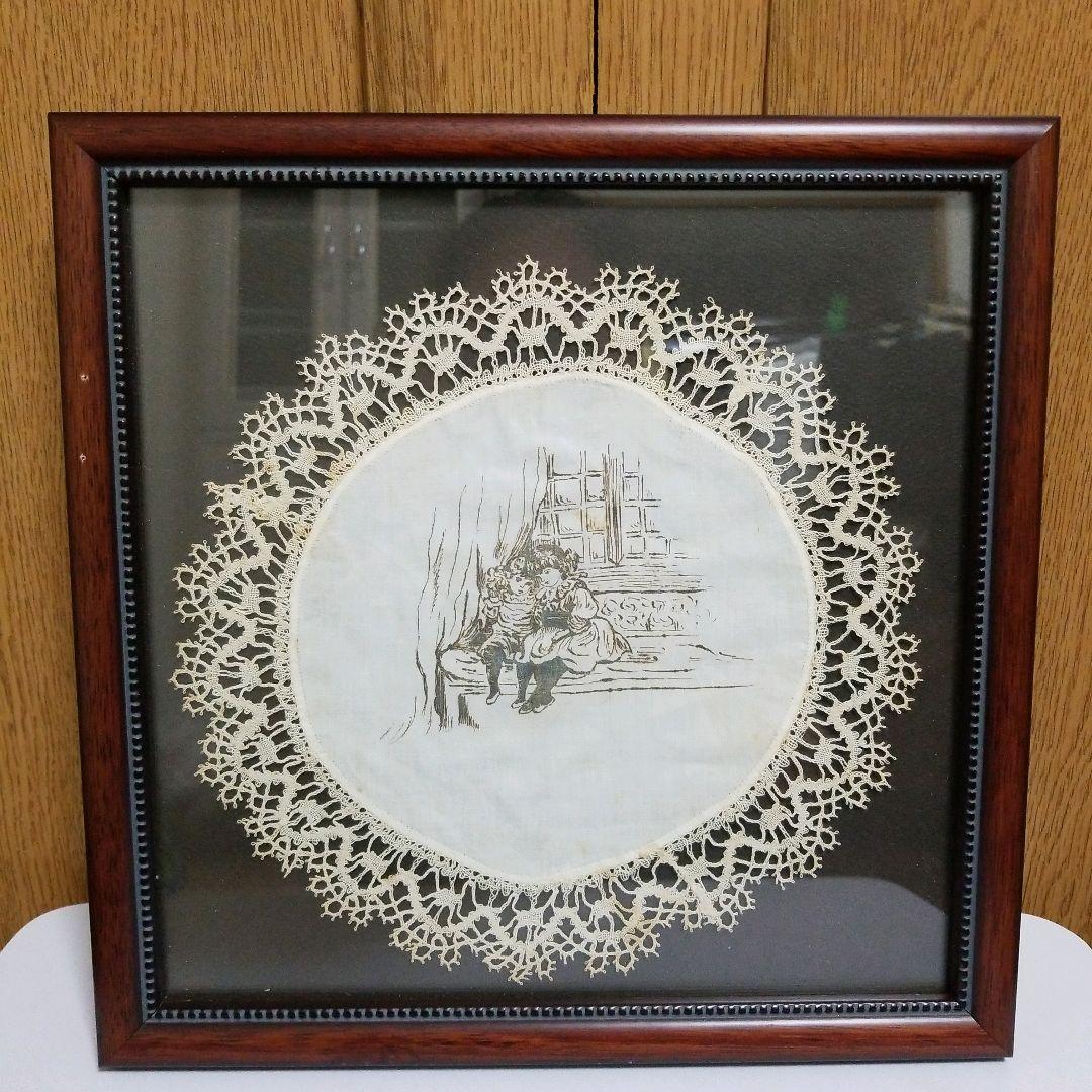 今だけお値下げ  アンティークレースに描かれた鉛筆画