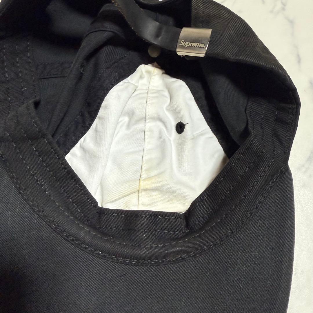 【USA製】supreme シュプリーム 帽子 キャップ ロゴ入り ブラック