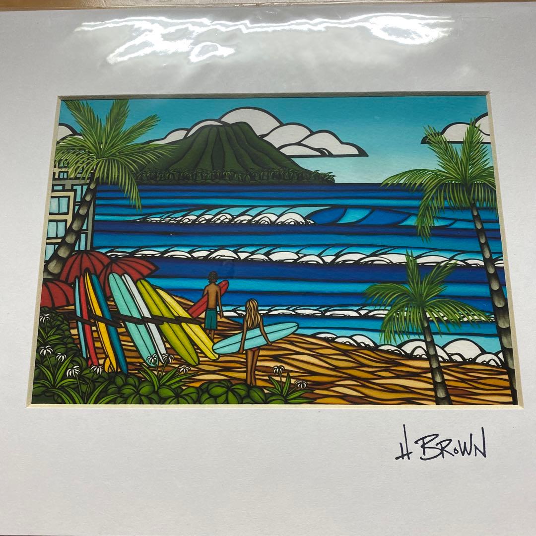 ヘザーブラウン　HeatherBrown 絵画　サーフ　ハワイアン