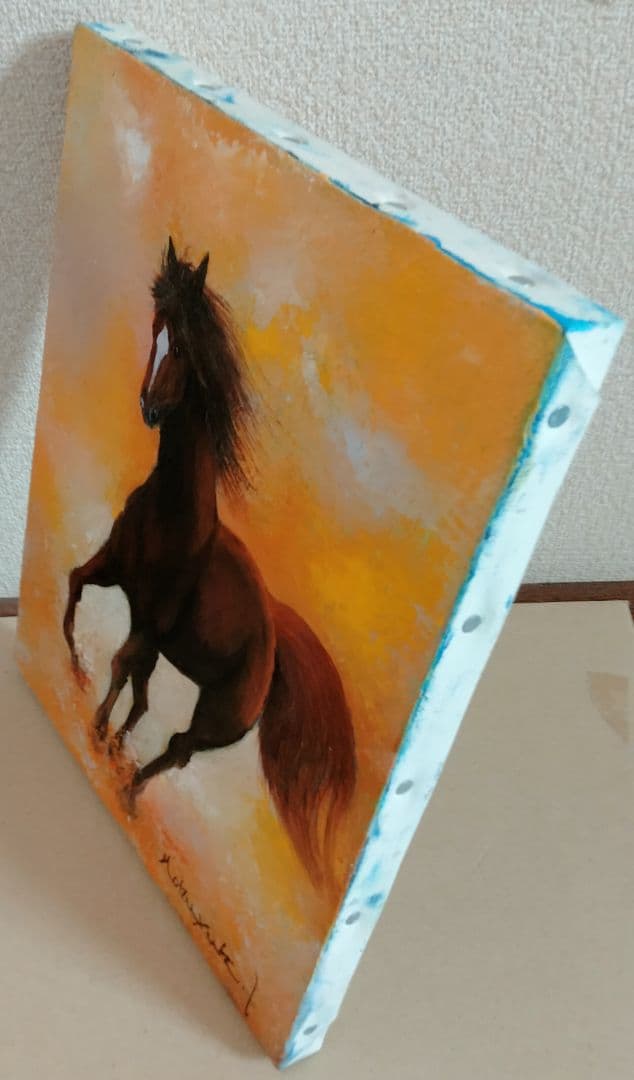 油絵　駆け巡る　Ｆ3 洋画家 池畠史幸 肉筆画