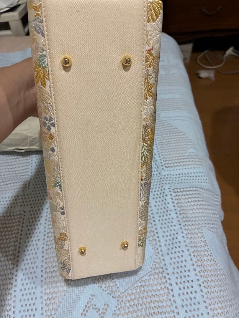 唐織　アイボリー 利休バック