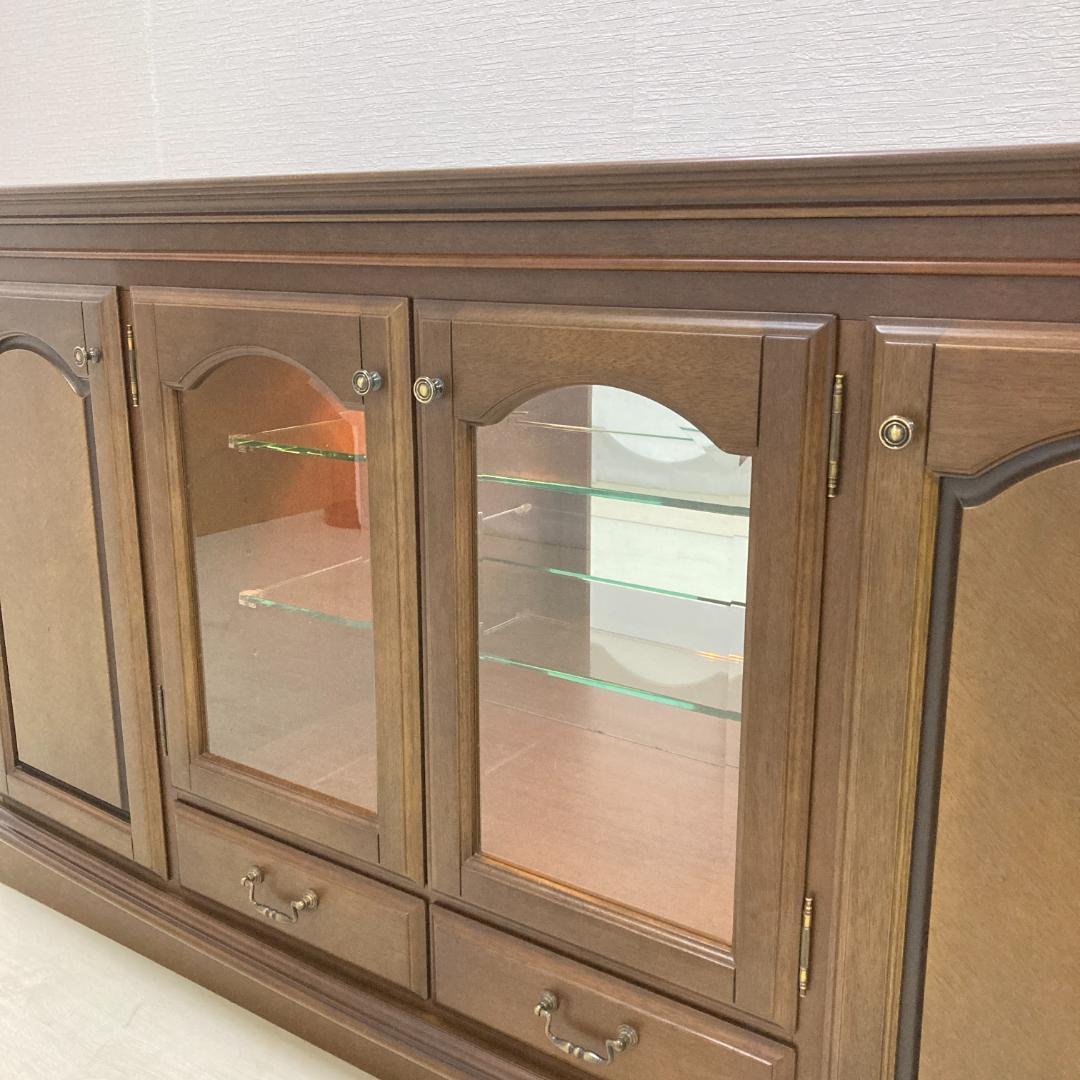 【マルニ】照明付き　サイドボード　キャビネット　飾り棚　リビングボード