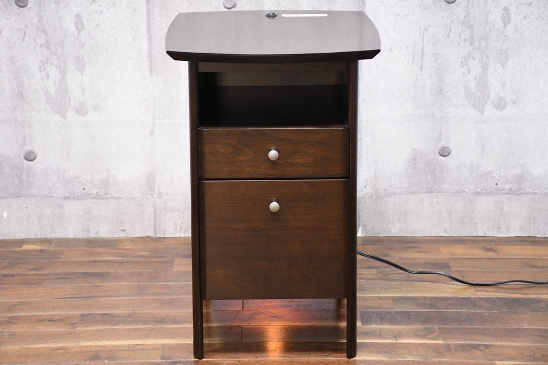 EFK1 カリモク ディレトーレ ナイトテーブル 照明付き 2段ドロワー