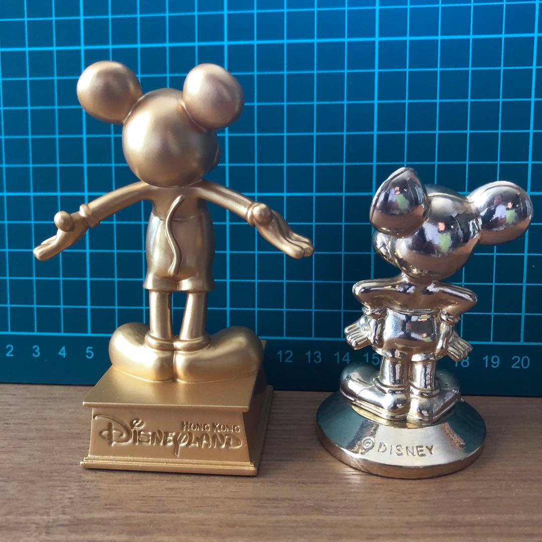 ミッキーマウス2体セット★MADEIN USA HONGKONG ゴールド　金色