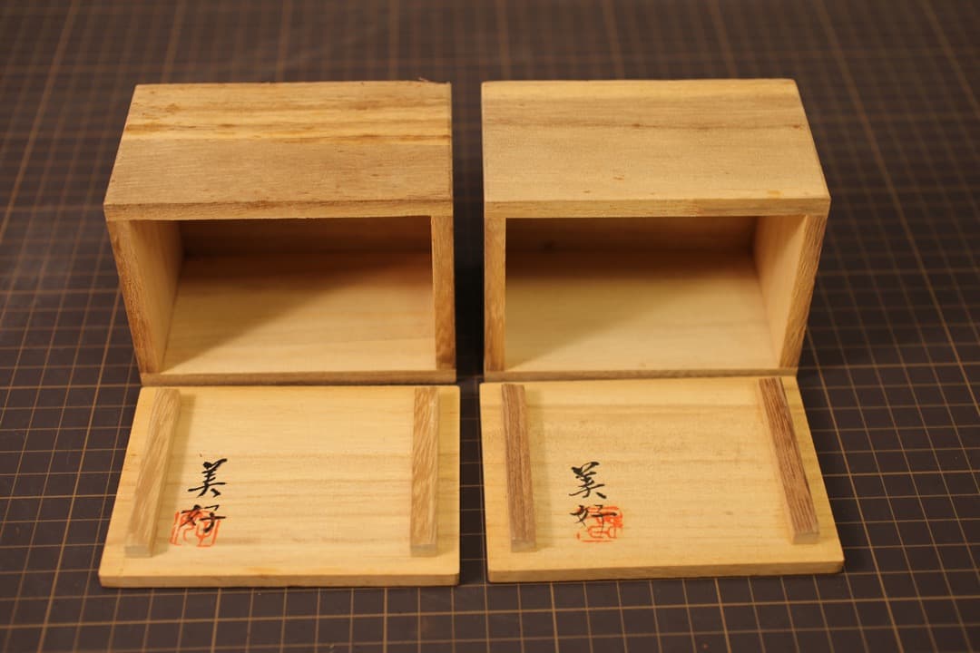 【即購入可】古材香合／４点まとめて／美好在銘／寺院／仏教／骨董／煎茶／茶道／香道