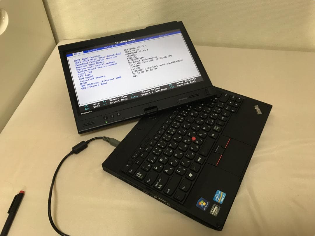 ThinkPad X230 Tablet 通電 BIOS起動OK ジャンク扱い