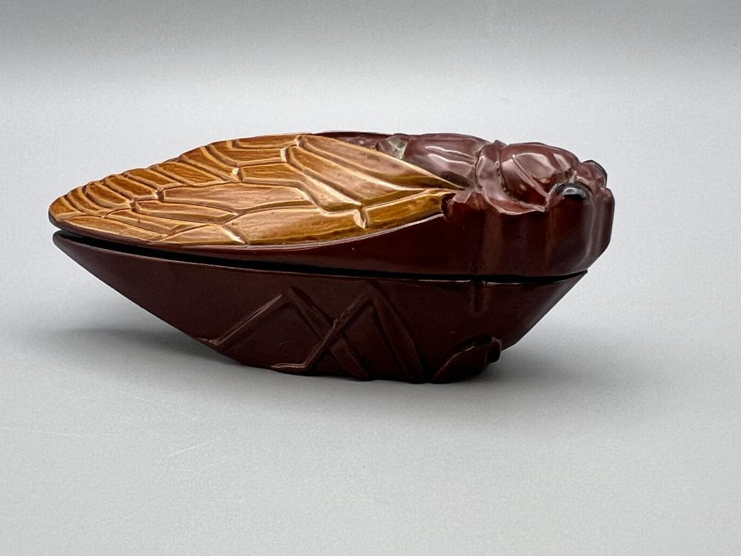 【海】香合　蝉　般若勉作　（号　雲舟）茶器　茶道具　共箱付　新品未使用