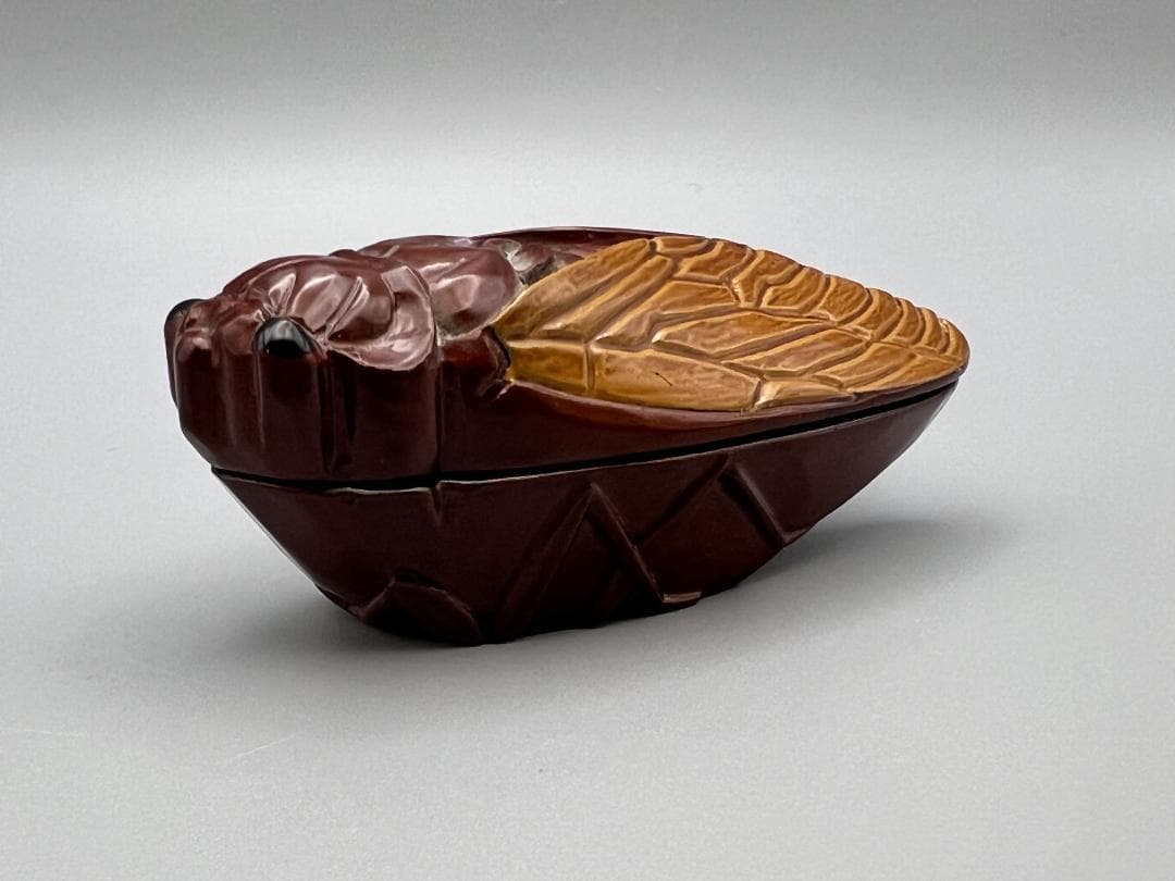 【海】香合　蝉　般若勉作　（号　雲舟）茶器　茶道具　共箱付　新品未使用