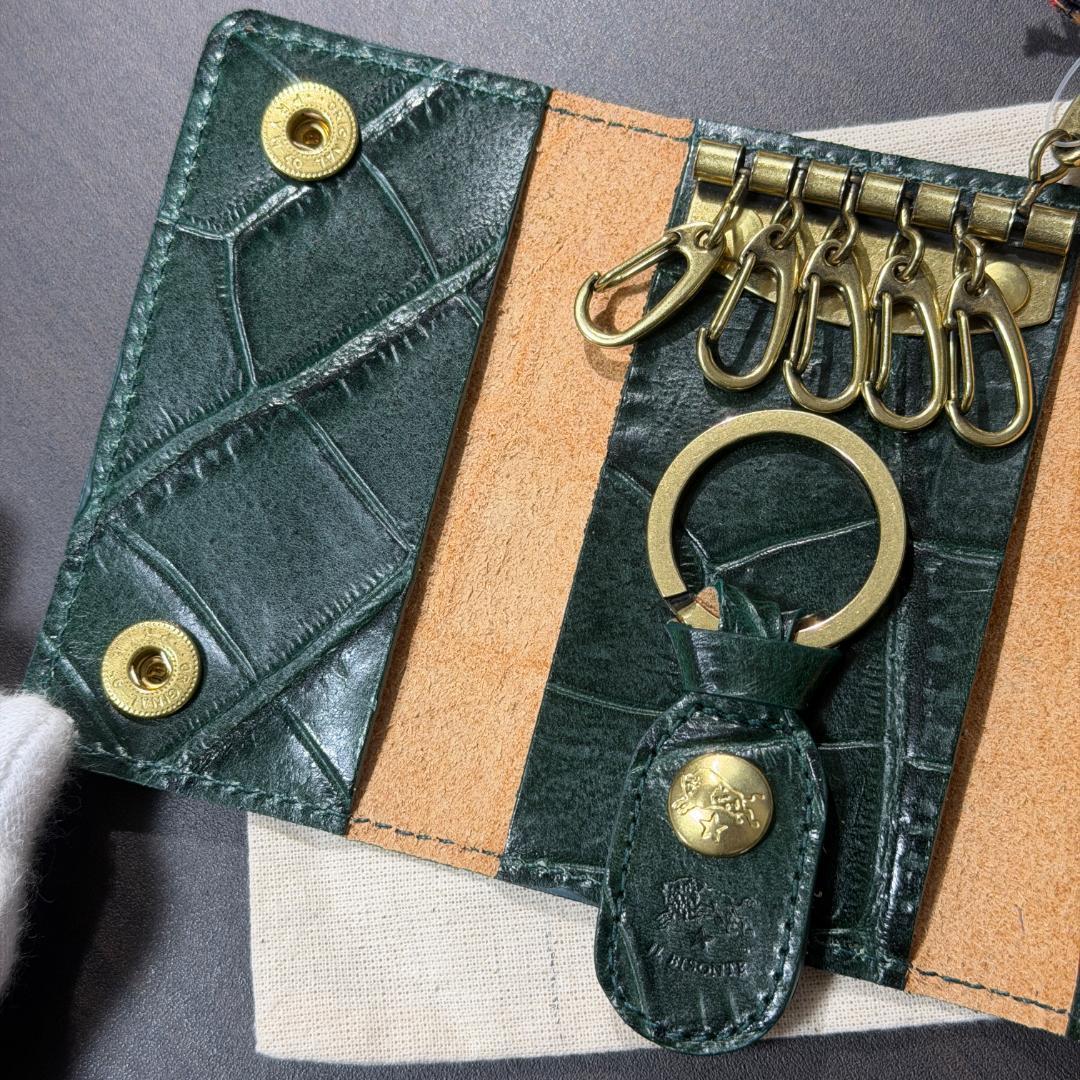 【新品未使用】イルビゾンテ キーケース グリーン クロコ柄