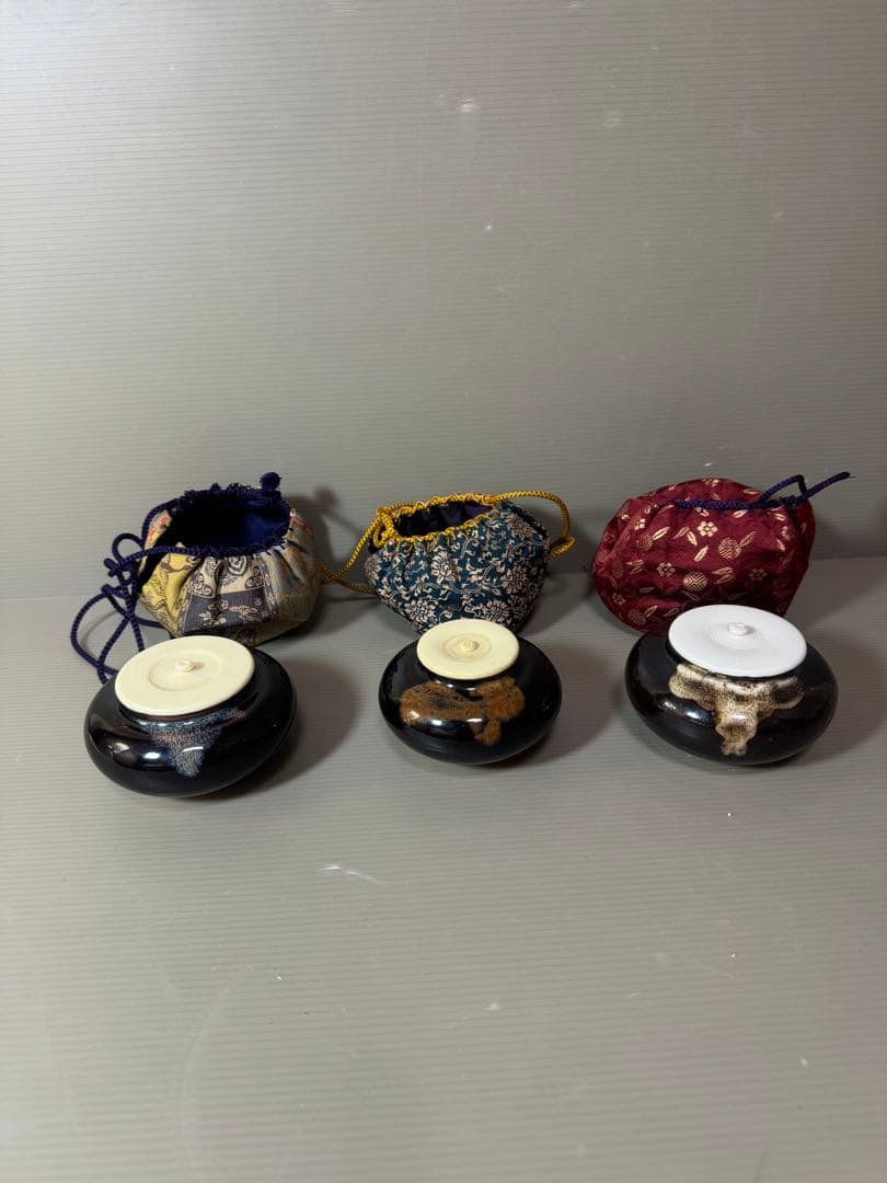 2760 茶道具　茶入　3客　仕服付