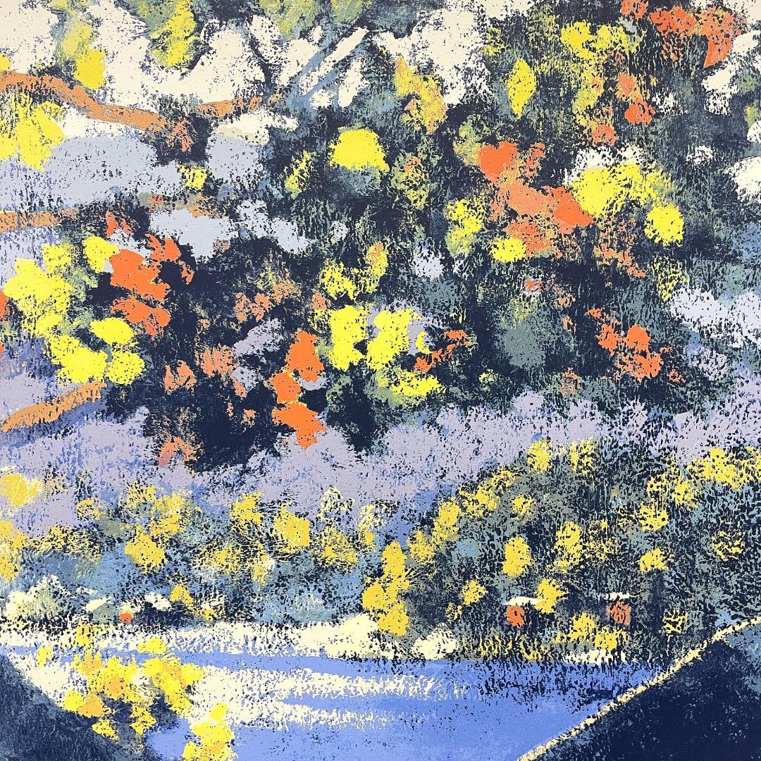 ダン・ウィン『秋に釣る』大判 リトグラフ 真作 直筆サイン入り1992