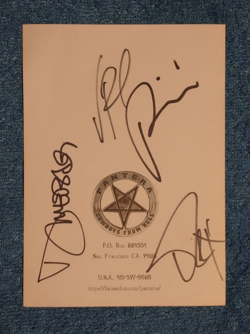 パンテラ PANTERA 直筆サイン 色紙 ポストカード ヴィンテージ