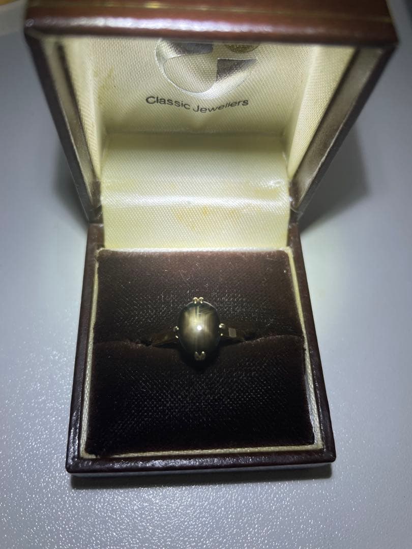 貴金属　14K ゴールドリング　黒石