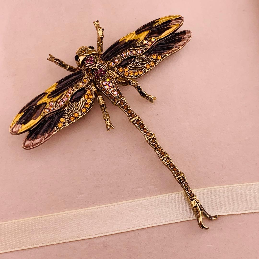 JANUS ビンテージトンボのブローチ　動く尾を持つ