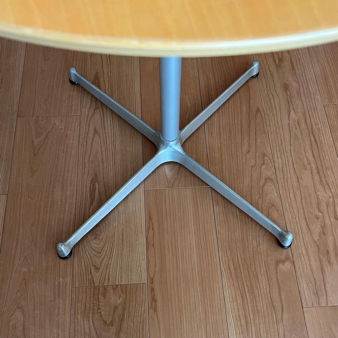 MOMO NATURAL カフェテーブル 丸形ウッド天板×アルミ脚 直径70cm