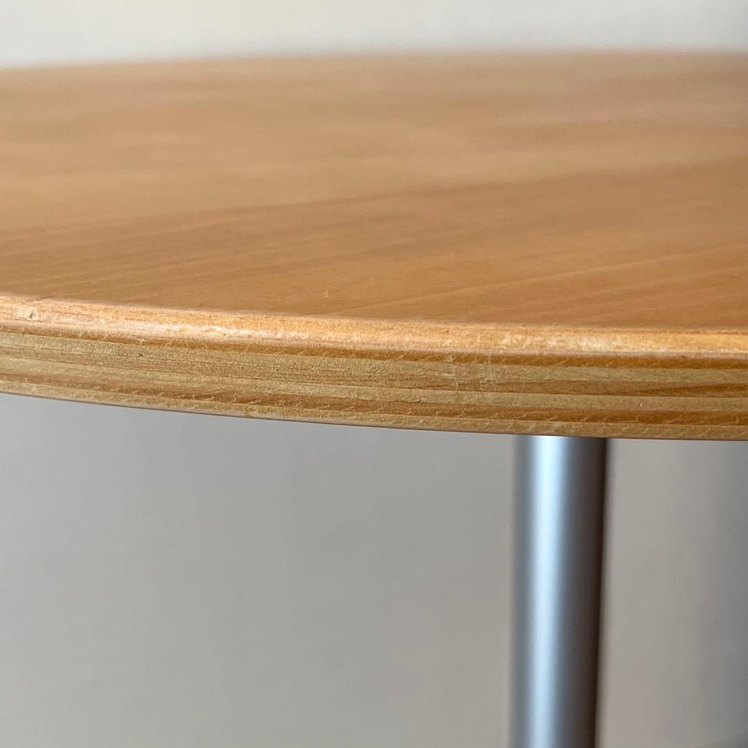 MOMO NATURAL カフェテーブル 丸形ウッド天板×アルミ脚 直径70cm