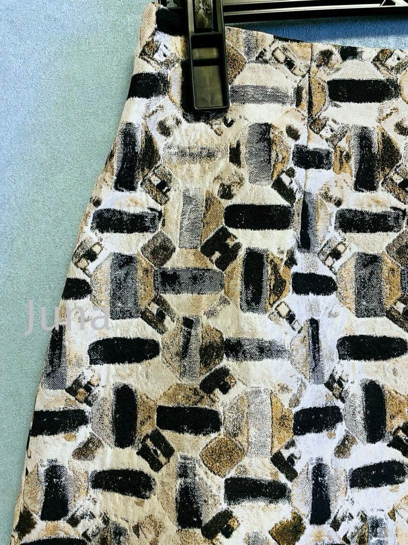 ANAYI オードトワレ ジャガード 後ろ切り替え フレアスカート