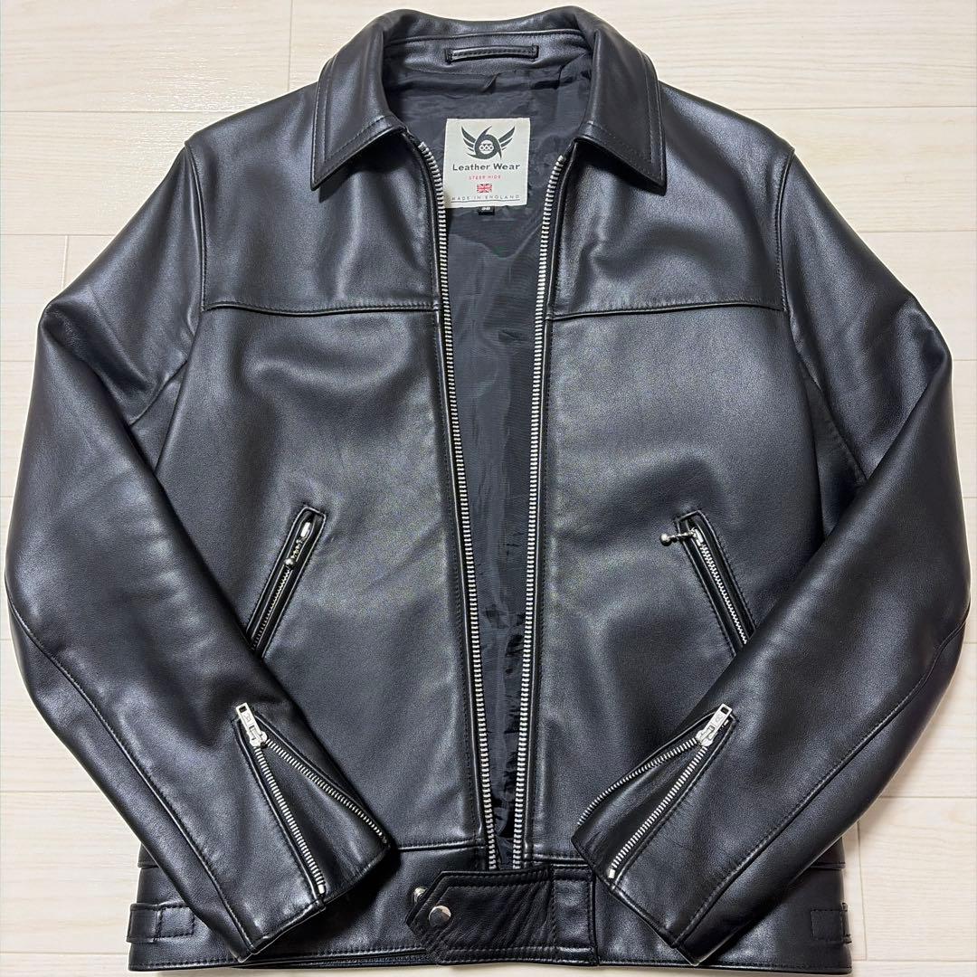 666 シングル ライダースジャケット ブラック 36サイズ