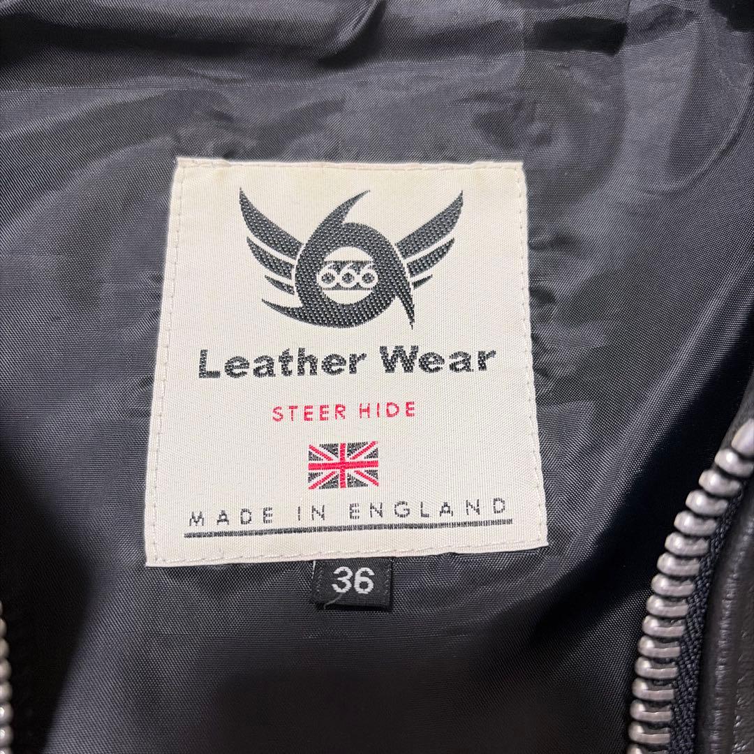 666 シングル ライダースジャケット ブラック 36サイズ