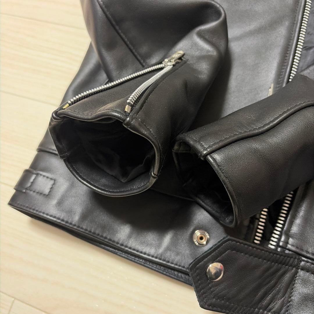 666 シングル ライダースジャケット ブラック 36サイズ