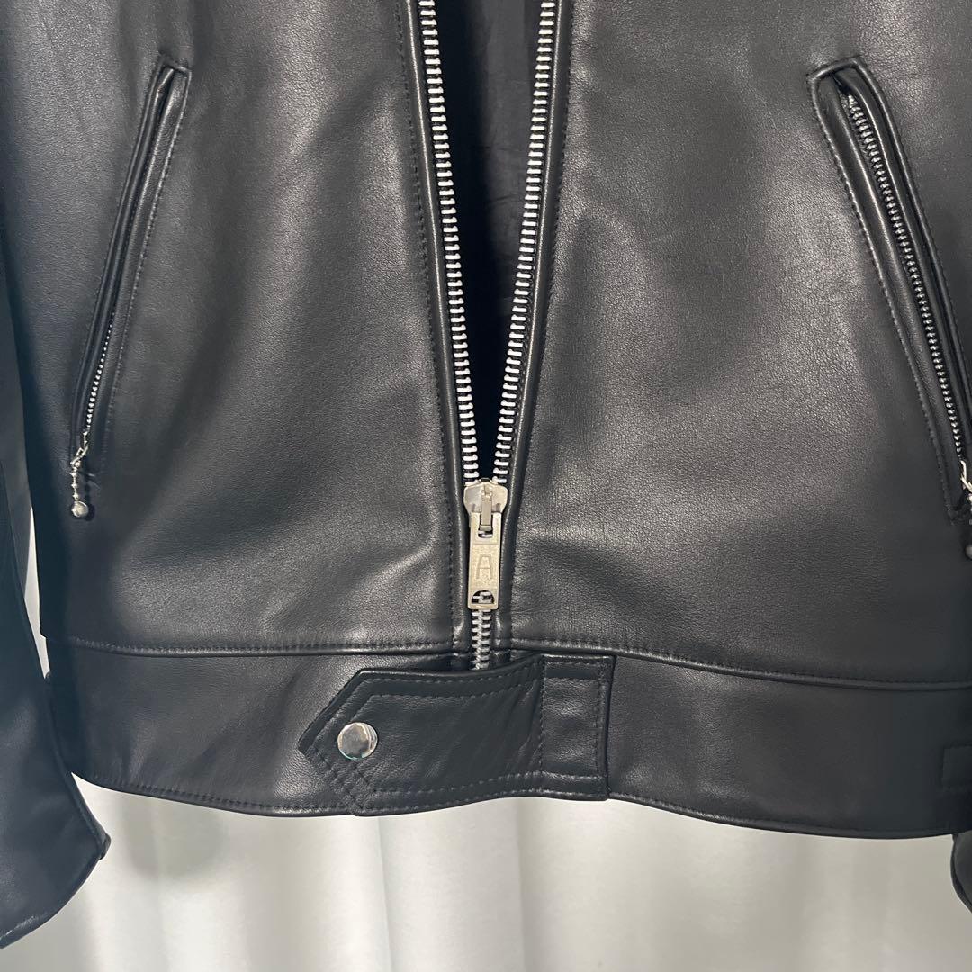 666 シングル ライダースジャケット ブラック 36サイズ